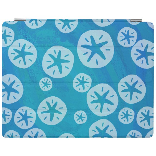 Sand Dollar White and Blue Pattern iPad Smart Cover (Horizontal)