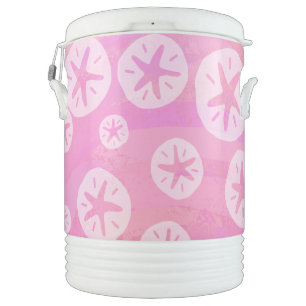 Sand Dollar White and pink Beverage Cooler