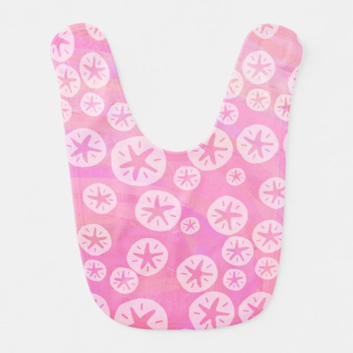 Sand Dollar White and pink Bib