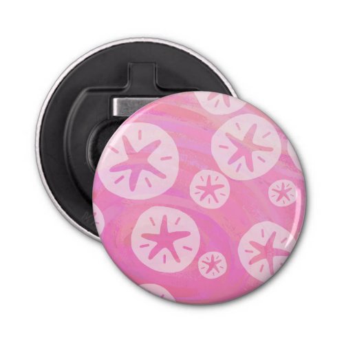 Sand Dollar White and pink Bottle Opener