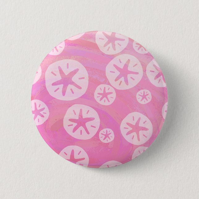 Sand Dollar White and pink Button (Front)