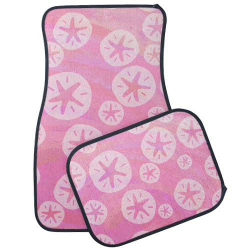 Sand Dollar White and pink Car Mat