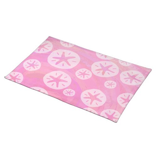 Sand Dollar White and pink Cloth Placemat