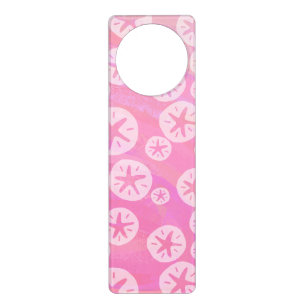 Sand Dollar White and pink Door Hanger
