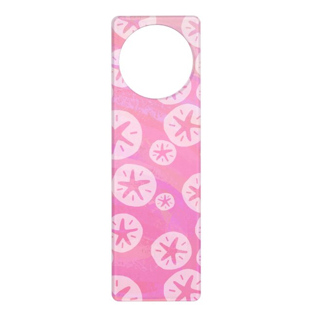 Sand Dollar White and pink Door Hanger (Front)