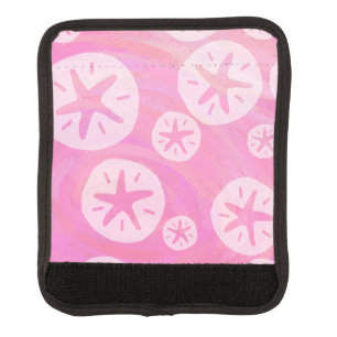 Sand Dollar White and pink Luggage Handle Wrap