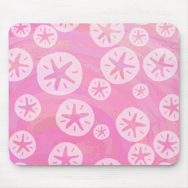 Sand Dollar White and pink Mouse Pad (Front)