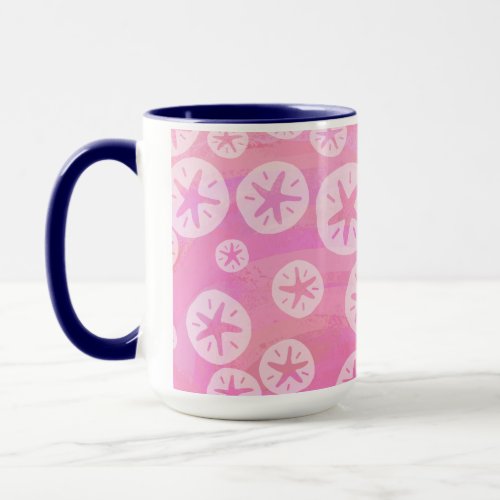 Sand Dollar White and pink Mug