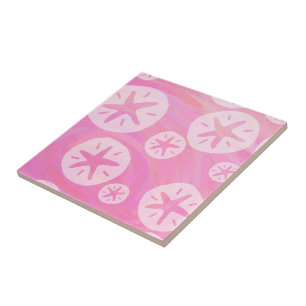 Sand Dollar White and pink Tile