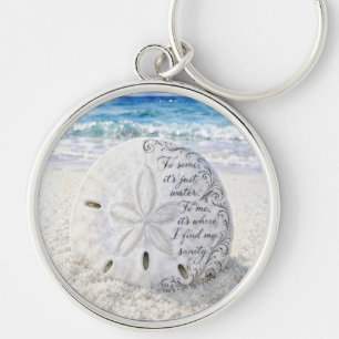Sand Dollar with Inspirational Quote Keychain
