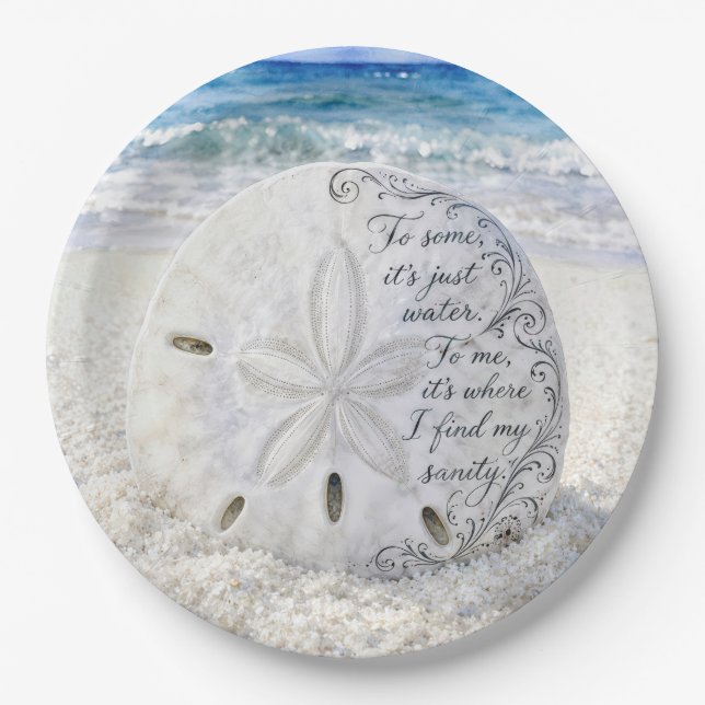 Sand Dollar with Inspirational Quote Paper Plates (Front)