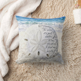 Sand Dollar with Inspirational Quote Throw Pillow
