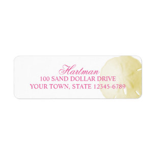 Sand Dollar Yellow Pink custom Label