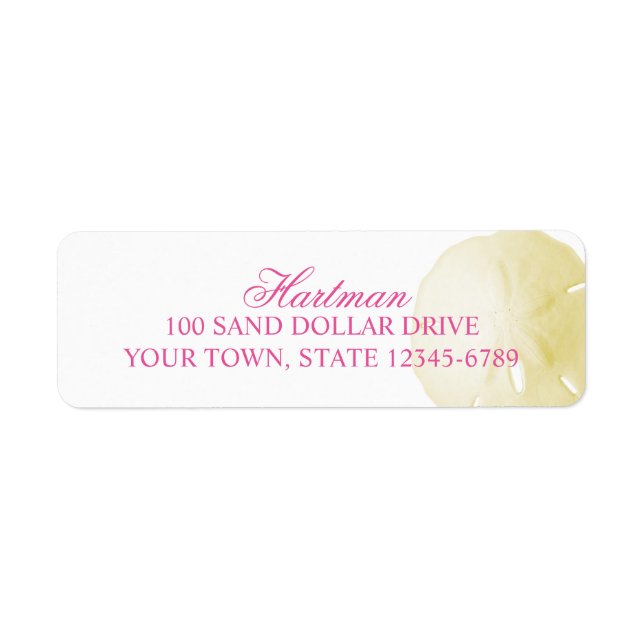 Sand Dollar Yellow Pink custom Label (Front)