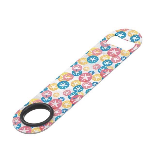 Sand Dollar Yellow Red Blue Pattern Bar Key (Front Angled)
