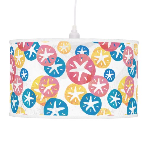 Sand Dollar Yellow Red Blue Pattern Ceiling Lamp