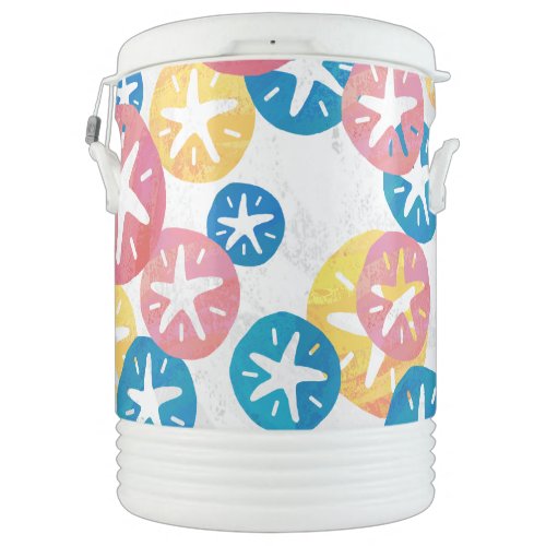 Sand Dollar Yellow Red Blue Pattern Cooler