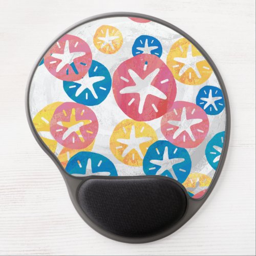 Sand Dollar Yellow Red Blue Pattern Gel Mouse Pad
