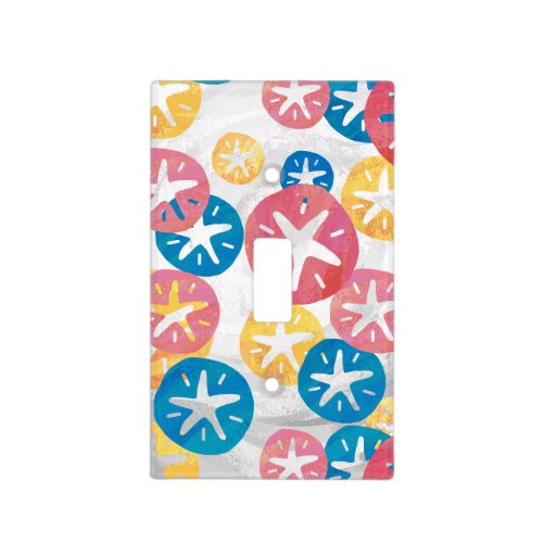 Sand Dollar Yellow Red Blue Pattern Light Switch Cover