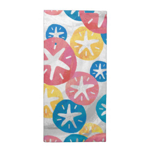 Sand Dollar Yellow Red Blue Pattern Napkin