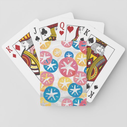 Sand Dollar Yellow Red Blue Pattern Playing Cards