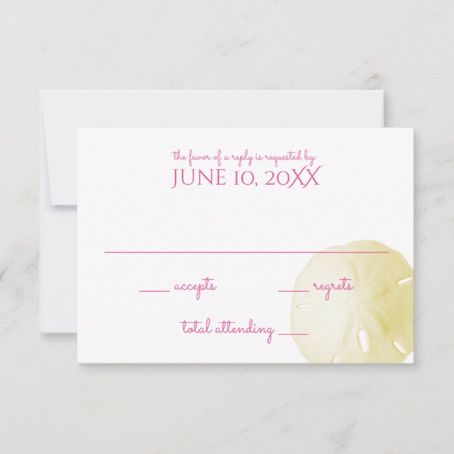 Sand Dollar Yellow Wedding RSVP (Front)
