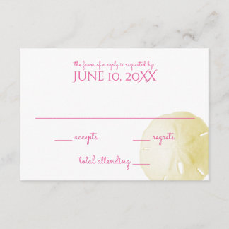 Sand Dollar Yellow Wedding RSVP Card