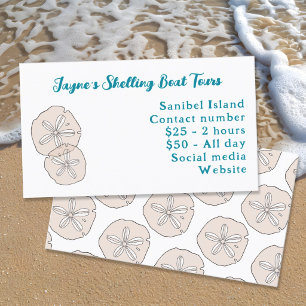 Sand Dollars Illustrated Coastal Business Card