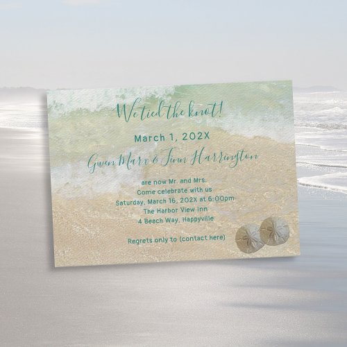 Sand Dollars Private Ceremony Tied the Knot  Invitation