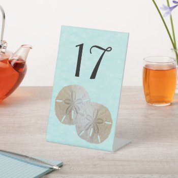 Sand Dollars Wedding Table Number Cards Pedestal Sign by sandpiperWedding at Zazzle