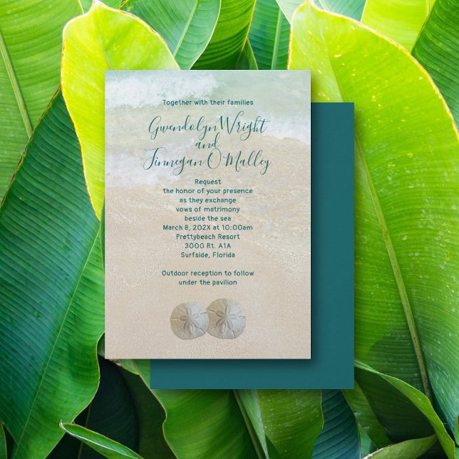 Sand Dollars Wedding With Families Invitation (Creator Uploaded)