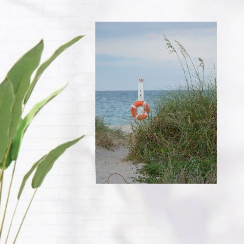 Sand Dune and Life Ring Beach Seascape Florida Poster