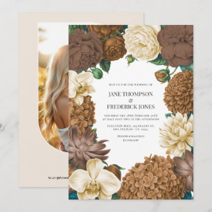 Sand Dune, Copper Glow & Hazelnut Cream Wedding Invitation