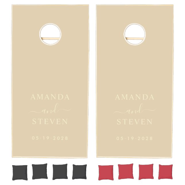 Sand Dune Couple Names with Wedding Date Cornhole Set (Set)