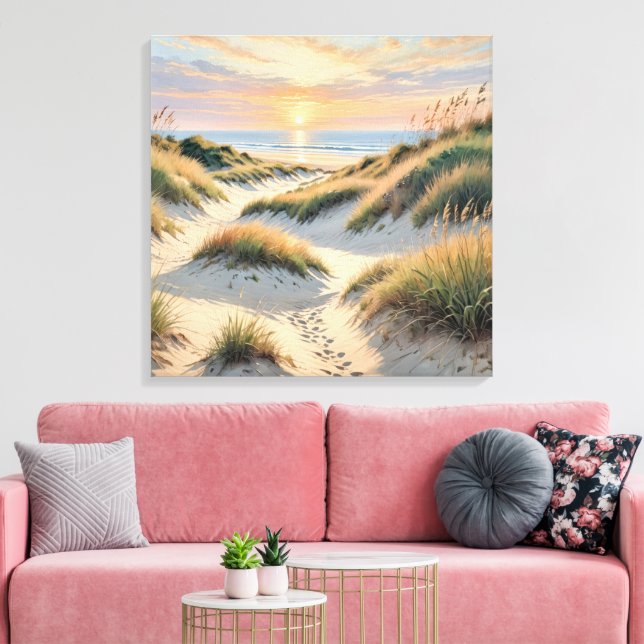 Sand Dune Footprints Canvas Print (Insitu(LivingRoom))