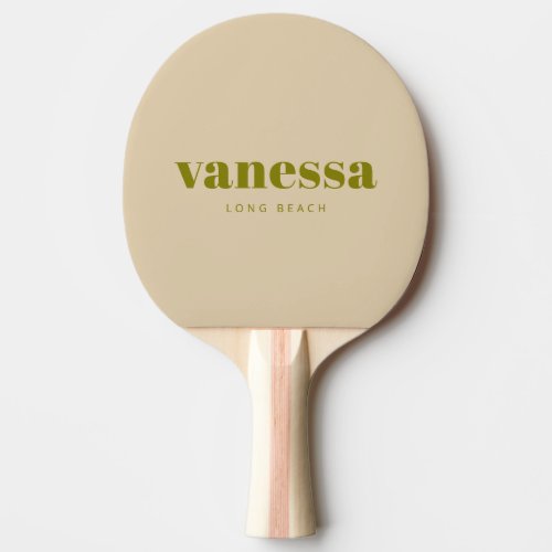 Sand Dune Minimal Modern Classic Name Ping Pong Paddle