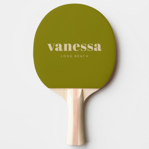 Sand Dune Reverse Minimal Modern Classic Name Ping Pong Paddle