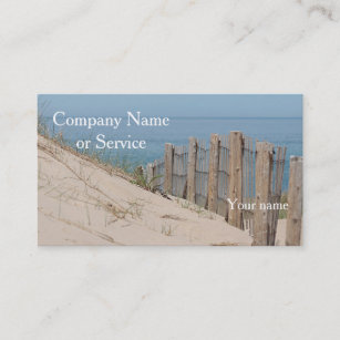Sand dunes and beach fence business card