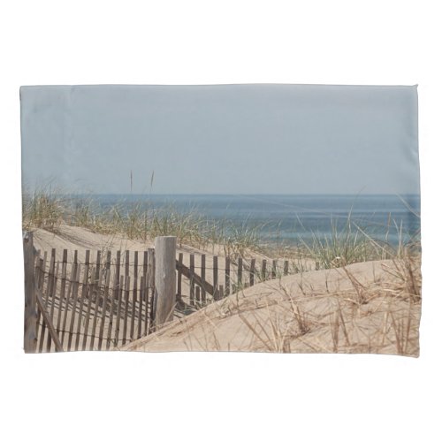 Sand dunes and beach fence pillowcase