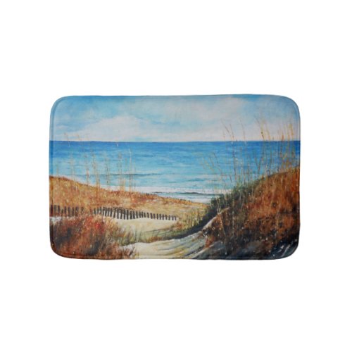 Sand Dunes and Ocean Painting Bath Mat