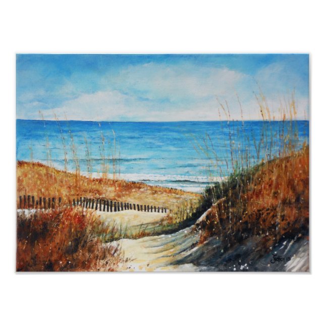 Sand Dunes and Ocean Painting | Photo Print (Front)