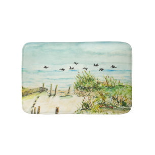 Sand Dunes and Seagulls Outer Banks North Carolina Bath Mat