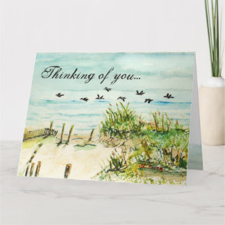 Sand Dunes and Seagulls Outer Banks North Carolina Card