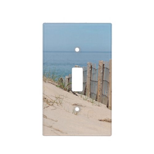 Sand dunes and weathered beach fence light switch cover