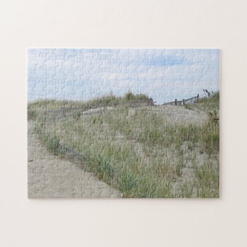 Sand dunes at Nauset Beach Cape Cod Jigsaw Puzzle