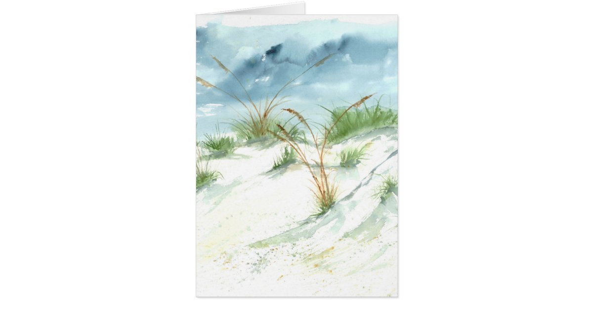 Sand Dunes Beach Seascape Nautical Watercolor Art Zazzle Com