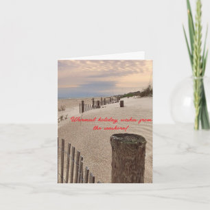 Sand dunes Christmas beach theme folded card 