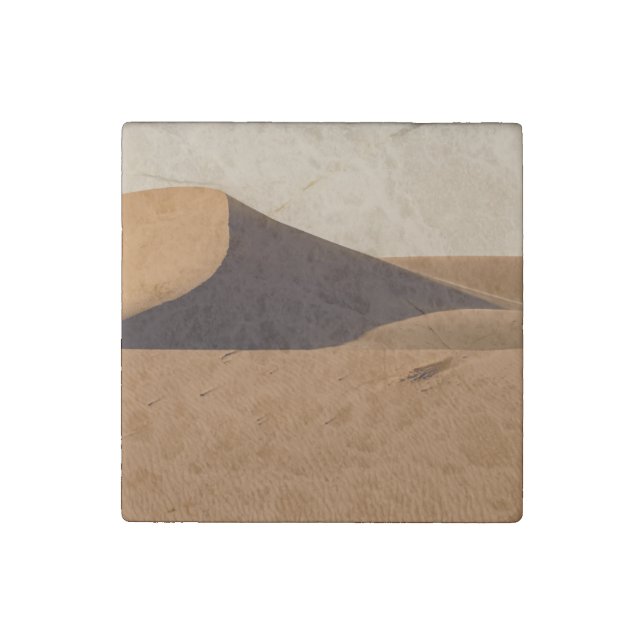 Sand Dunes Desert Landscape Stone Magnet (Front)