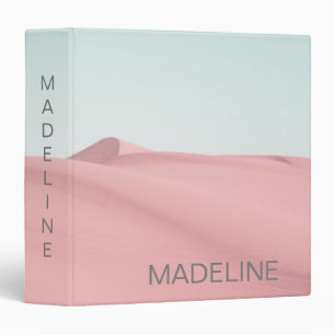 Sand Dunes Desert Sky Photo Pink Modern Personal 3 Ring Binder