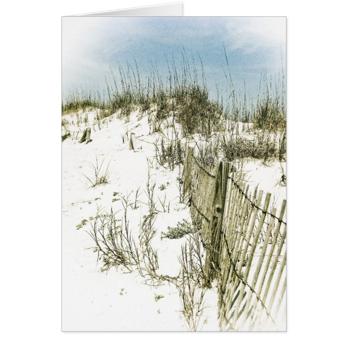 Sand Dunes Fence Greeting Cards